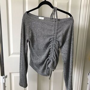 Lewkin Gray Off Shoulder Top
